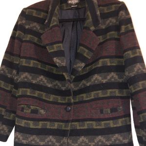 Braeton Aztec Southwestern wool coat